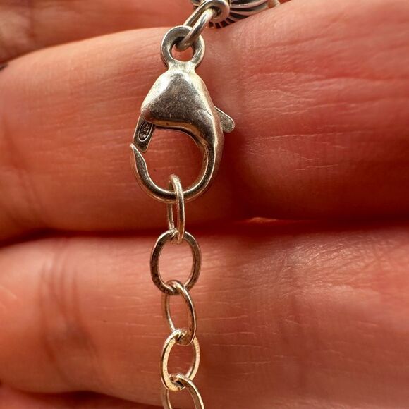 up to 7.5" liquid silver and multi-stone beaded, sterling silver bracelet! - Picture 8 of 11